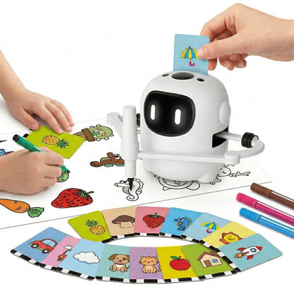 Voice Interactive Drawing Robot Art Toy with 150 Activity Cards for Kids