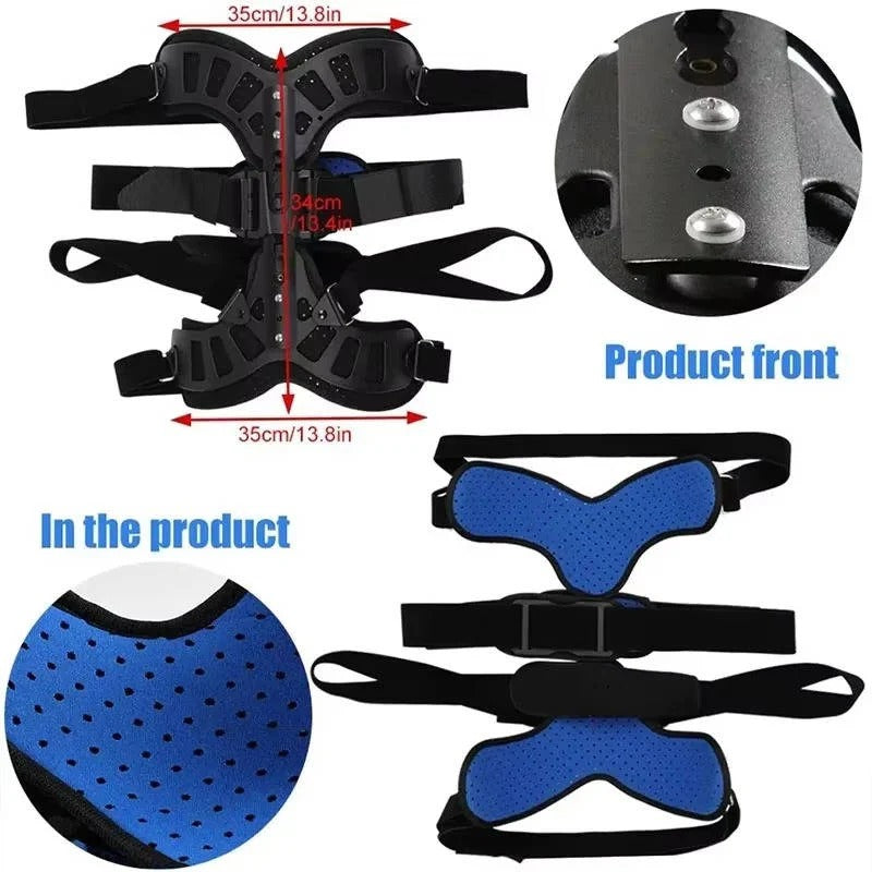 Adjustable Back Support Brace with Height Control and Posture Support