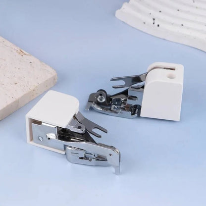 Serger Presser Foot Attachment for Simultaneous Cutting and Stitching
