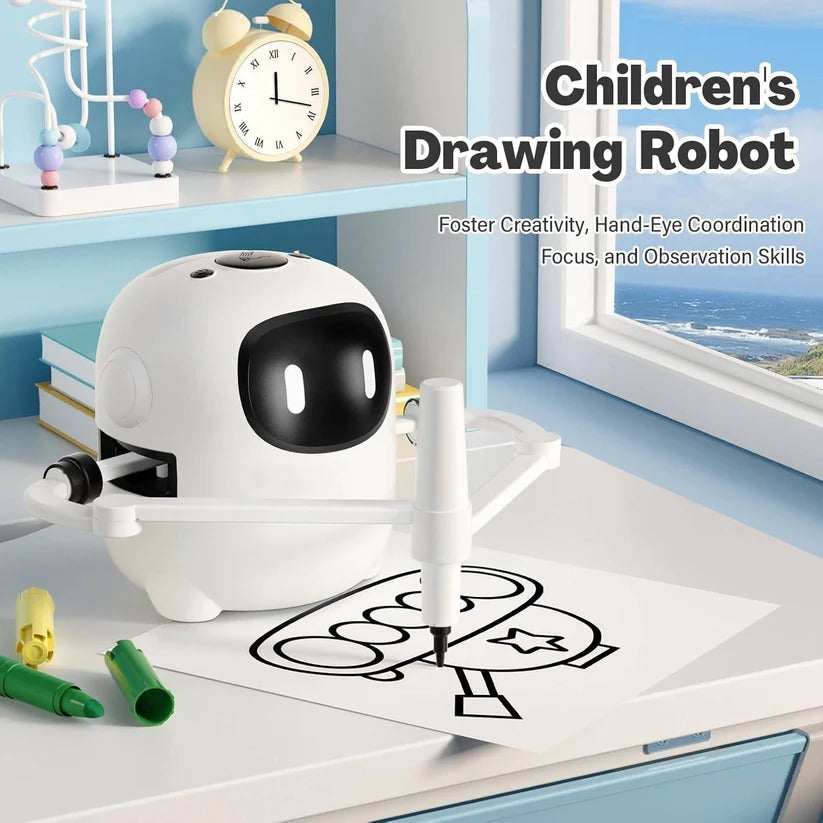 Voice Interactive Drawing Robot Art Toy with 150 Activity Cards for Kids