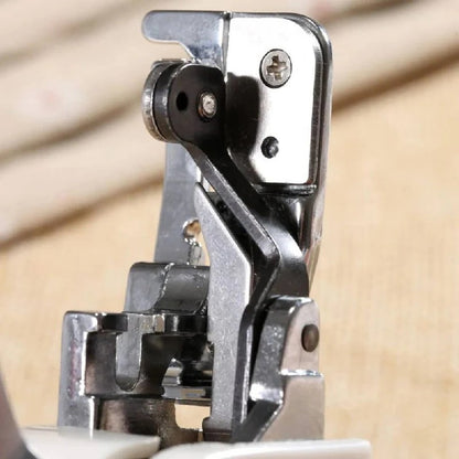 Serger Presser Foot Attachment for Simultaneous Cutting and Stitching