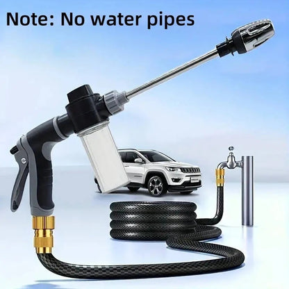 Stainless Steel Garden Hose Nozzle with Long Handle and Spray Modes