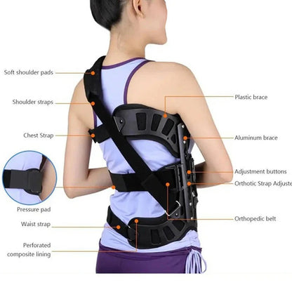 Adjustable Back Support Brace with Height Control and Posture Support