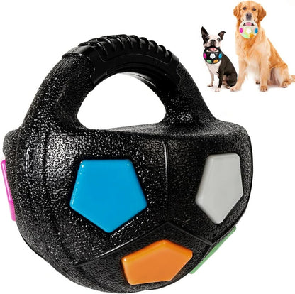 Rubber Football Dog Toy with Bottle Design for Heavy Chewers