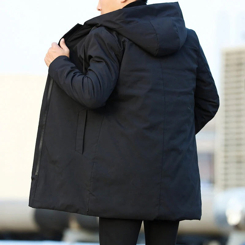 Waterproof Windproof Parka with Insulating Lining and Flexible Fit in Brown or Black