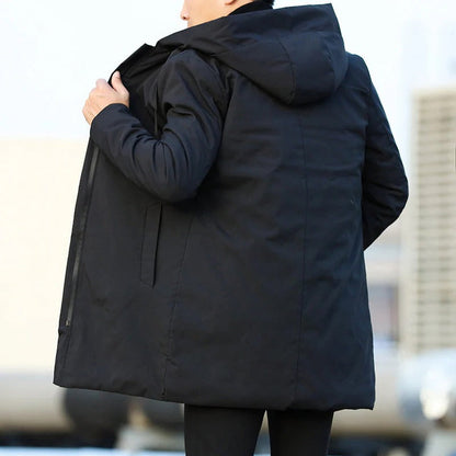 Waterproof Windproof Parka with Insulating Lining and Flexible Fit in Brown or Black