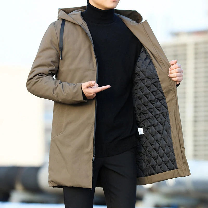 Waterproof Windproof Parka with Insulating Lining and Flexible Fit in Brown or Black