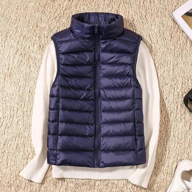Womens Ultralight Vest with a Streamlined Fit for Layering Over Shirts and Sweaters in Twelve Colors