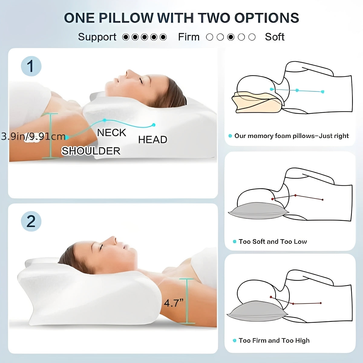 Ergonomic Pillow with Armrests for Side Sleepers