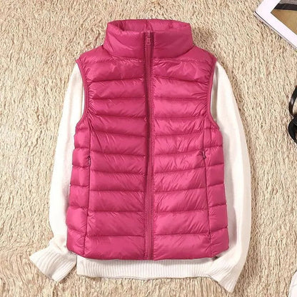Womens Ultralight Vest with a Streamlined Fit for Layering Over Shirts and Sweaters in Twelve Colors