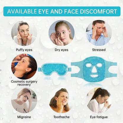 Reusable Gel Eye and Face Mask for Hot and Cold Cooling Wrap Use