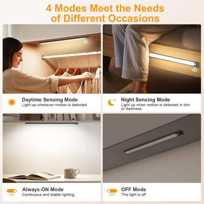 Rechargeable Magnetic Under Cabinet Lights with Motion Sensor, Set of 2