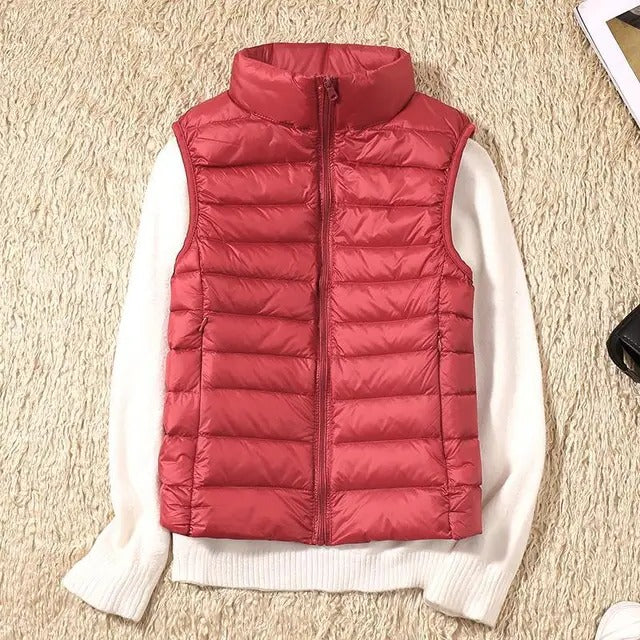 Womens Ultralight Vest with a Streamlined Fit for Layering Over Shirts and Sweaters in Twelve Colors