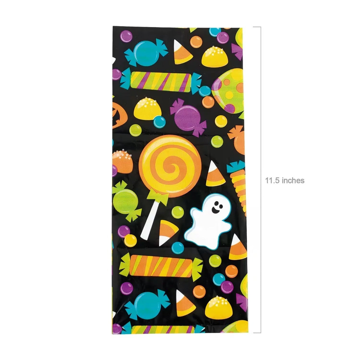 Cellophane Gift Bags with Ghost Print Pack of 12 for Halloween Treat Tables and Class Parties