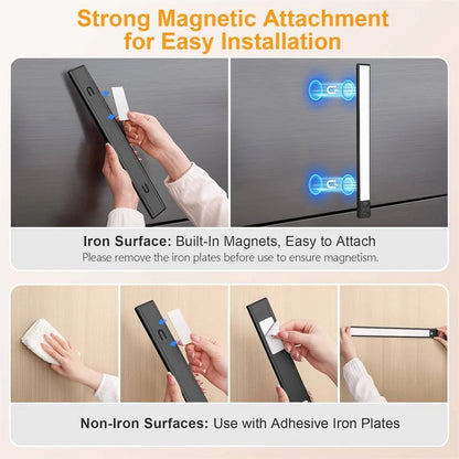 Rechargeable Magnetic Under Cabinet Lights with Motion Sensor, Set of 2