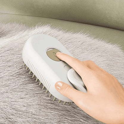 Pet Grooming Brush with Steam Spray and Hair Removal Comb