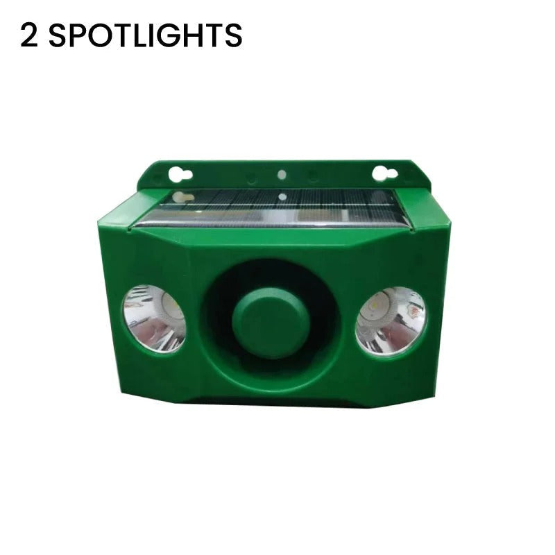 Solar Animal Deterrent Light with Dual Flashing Spotlights and Alarm