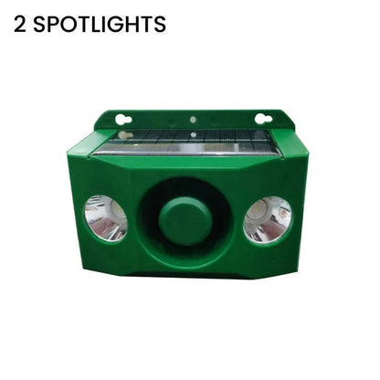 Solar Animal Deterrent Light with Dual Flashing Spotlights and Alarm
