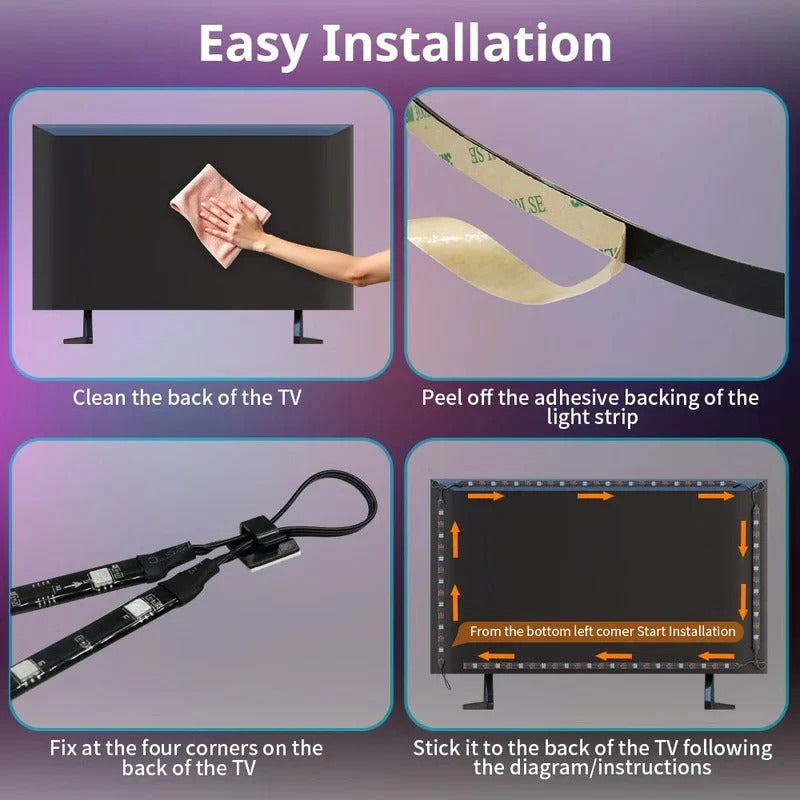 LED Bias Lighting Strip with Screen Sync, App and Smart Speaker Compatible