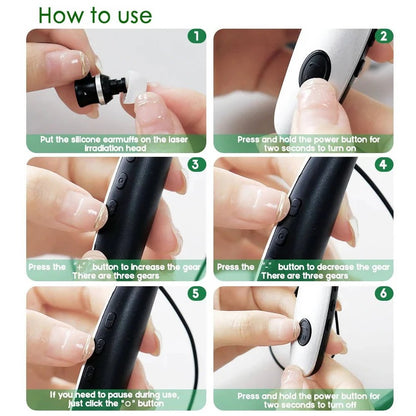 Rechargeable 650nm Red Light Device with Dual Ear and Nasal Probes