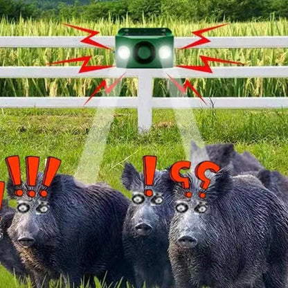 Solar Animal Deterrent Light with Dual Flashing Spotlights and Alarm