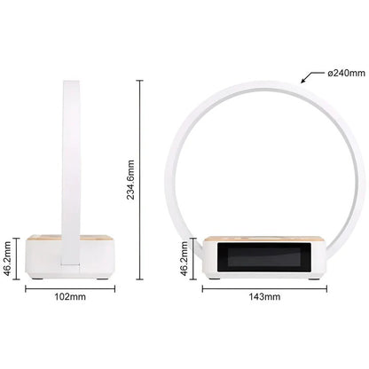 3 in 1 Bedside Table Lamp with Wireless Charging and Digital Alarm Clock