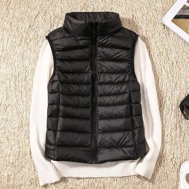 Womens Ultralight Vest with a Streamlined Fit for Layering Over Shirts and Sweaters in Twelve Colors