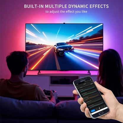 LED Bias Lighting Strip with Screen Sync, App and Smart Speaker Compatible