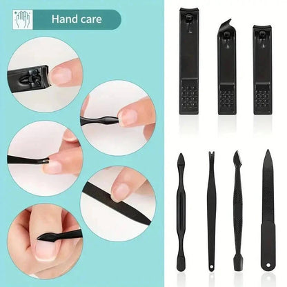 Stainless Steel Manicure and Pedicure Nail Clipper Set with Travel Wallet, 24 Piece