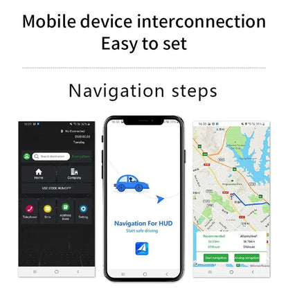 GPS Speed Monitor Head-Up Display with Auto-Dimming Brightness for Windshield Projection