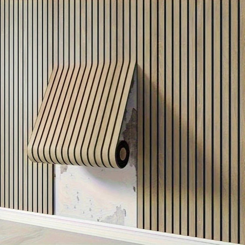Peel and Stick 3D PVC Wall Panels with Textured Wood Grain Finish