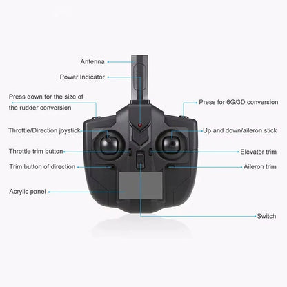 RC Airplane with 6 Axis Gyro 4 Channel Control and 2 Batteries