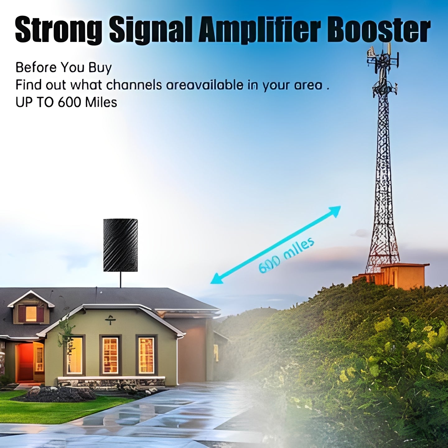 Digital TV Antenna for Over the Air Broadcast Reception
