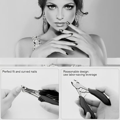Toenail Clipper for Thick Nails with Curved Blade Design