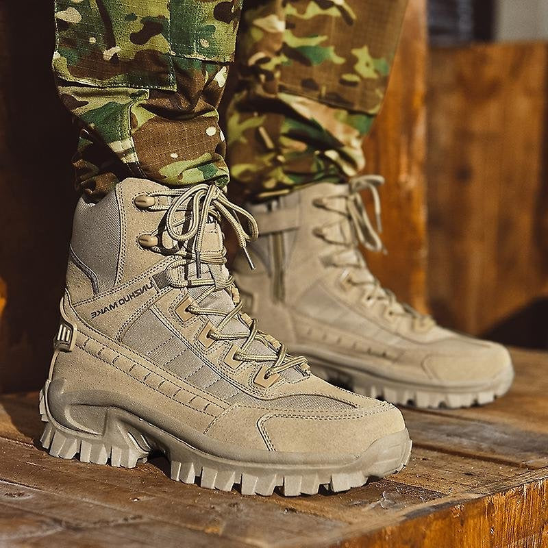 Insulated Ankle Boots with Lace Closure and Tactical Sole for Winter
