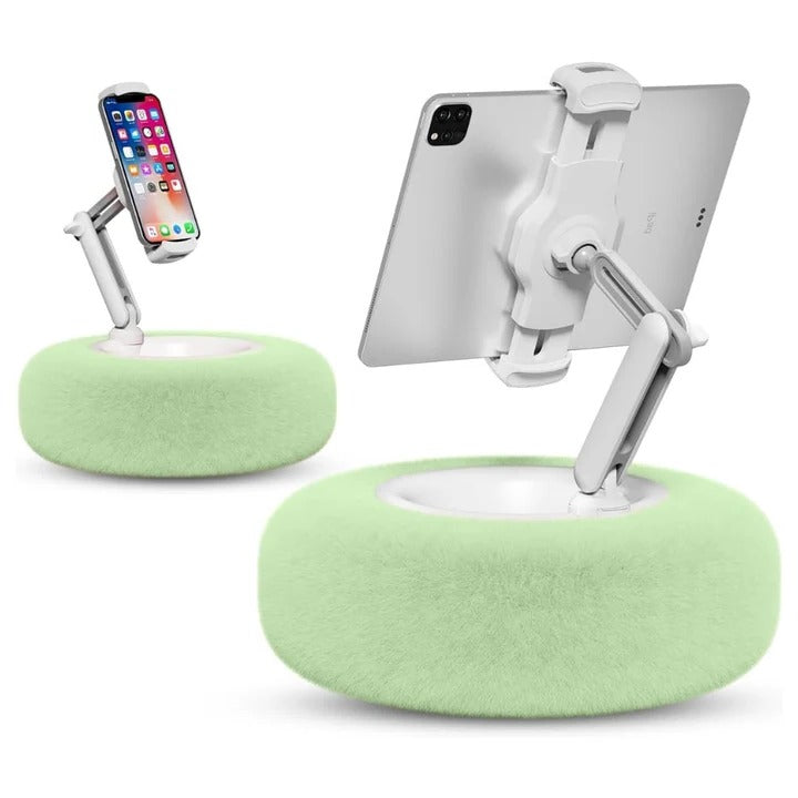 Fuzzy Phone Holder Pillow with Integrated Snack Bowl