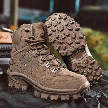 Insulated Ankle Boots with Lace Closure and Tactical Sole for Winter
