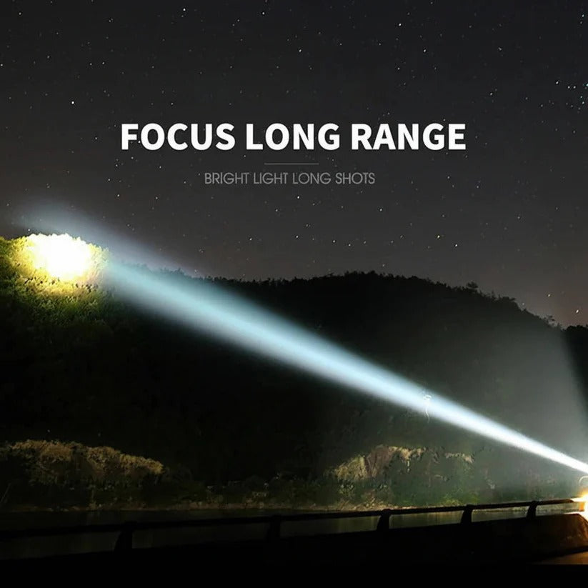 USB Rechargeable Aluminum Flashlight with Battery Indicator