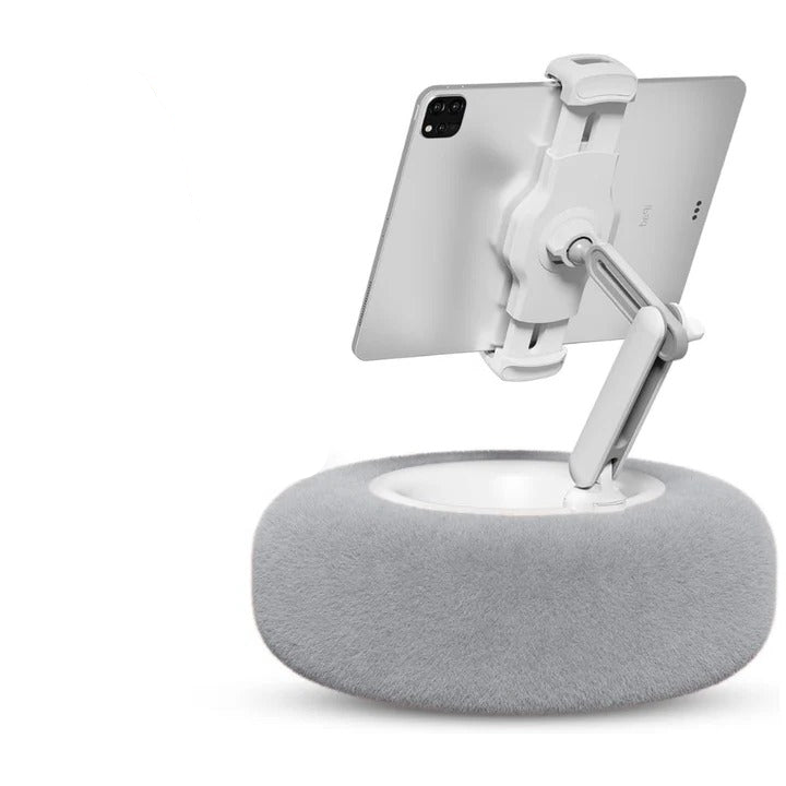 Fuzzy Phone Holder Pillow with Integrated Snack Bowl