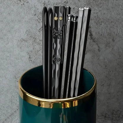 Reusable Chopsticks Set of 5 Pairs with Non Slip Grip Design
