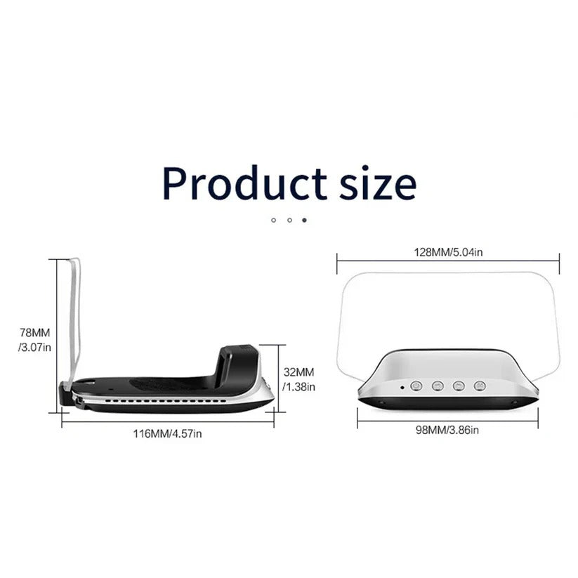 GPS Speed Monitor Head-Up Display with Auto-Dimming Brightness for Windshield Projection