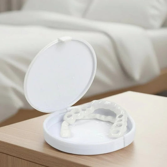 Reusable Snap On Tooth Cover with Heat Moldable Fit and White Finish