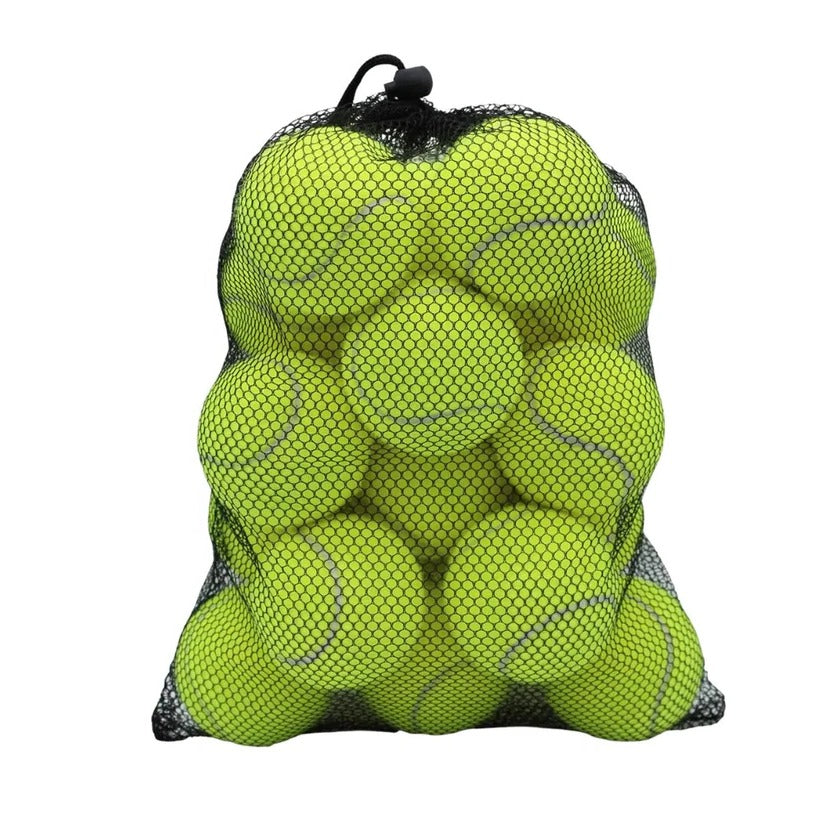 Training Tennis Ball Set with Felt Surface and Mesh Bag, Set of 20
