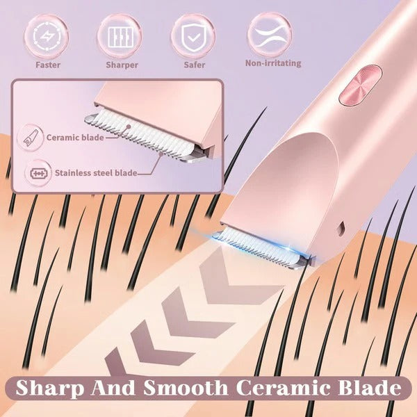 Women’s Dual Head Body Trimmer with IPX7 Waterproof  Rechargeable Design
