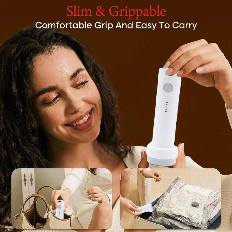 Cordless Vacuum Compression Bag Set with Hand Pump for Travel, 15 Piece