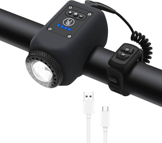 Bicycle Horn and Floodlight with 110dB Sound and 30m Range, IPX5 Waterproof