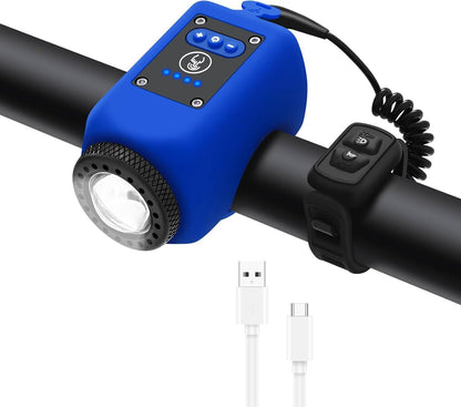 Bicycle Horn and Floodlight with 110dB Sound and 30m Range, IPX5 Waterproof
