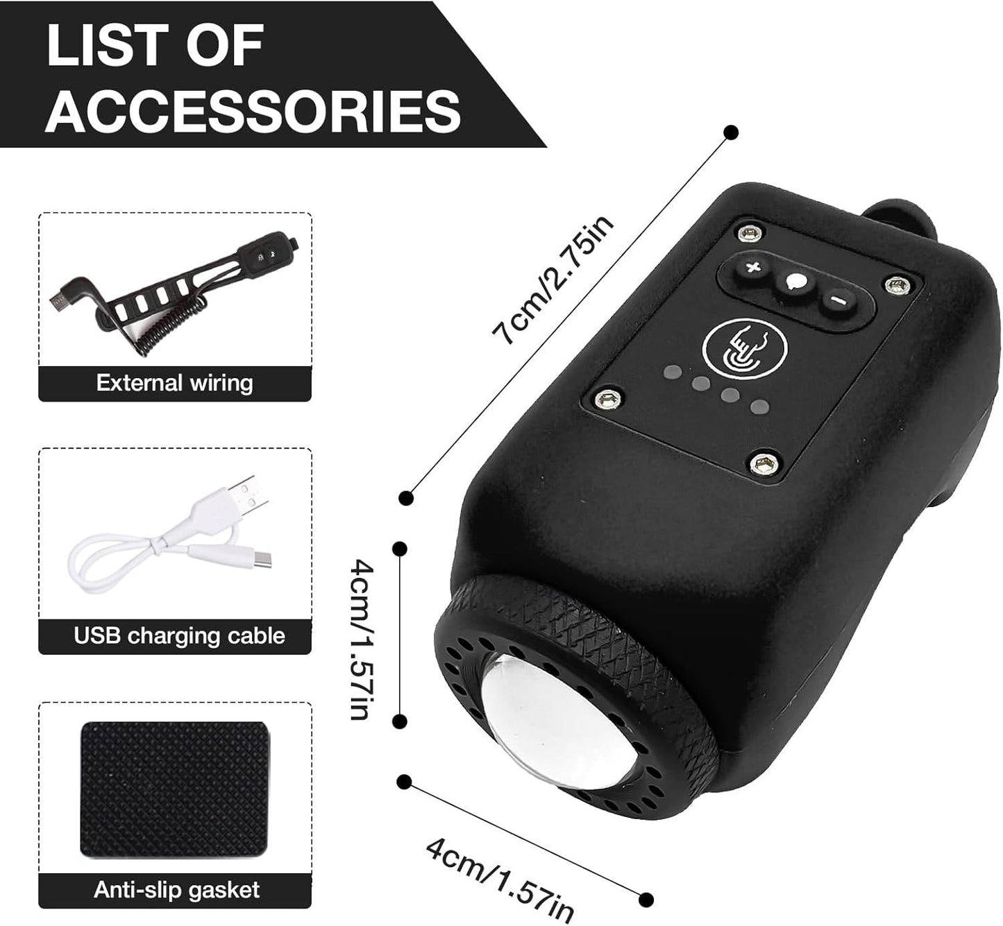 Bicycle Horn and Floodlight with 110dB Sound and 30m Range, IPX5 Waterproof