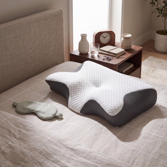 Memory Foam Pillow with Butterfly Contour Design and Slow Rebound Support