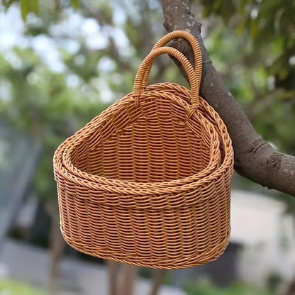 Woven Kitchen Storage Basket with Handle for Display and Organization